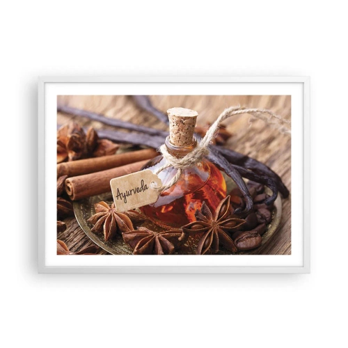 Pôster em moldura branca - Rumo à unidade do corpo e do espírito - 70x50 cm