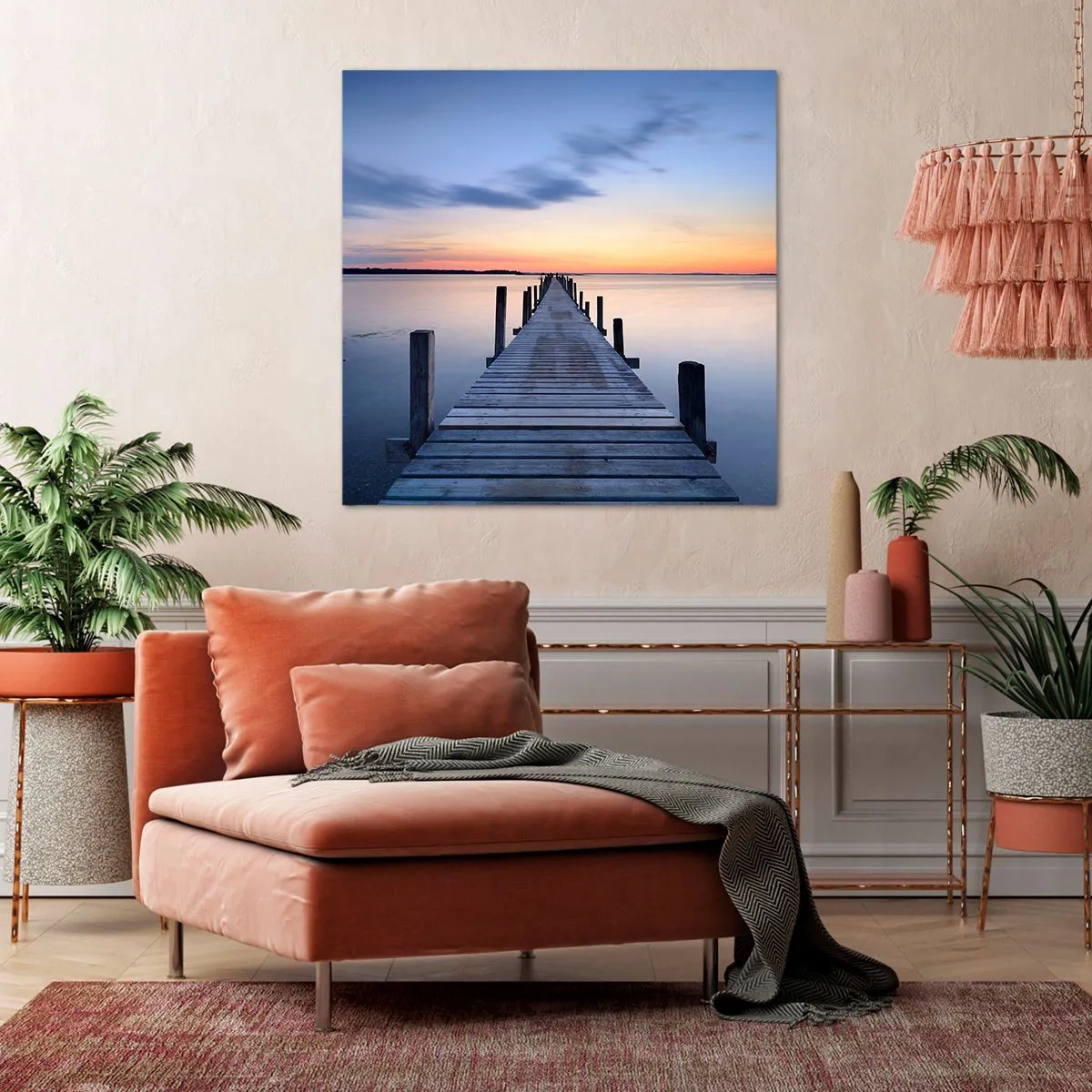 Quadro em tela - A calma de um crepúsculo sereno - 70x70 cm