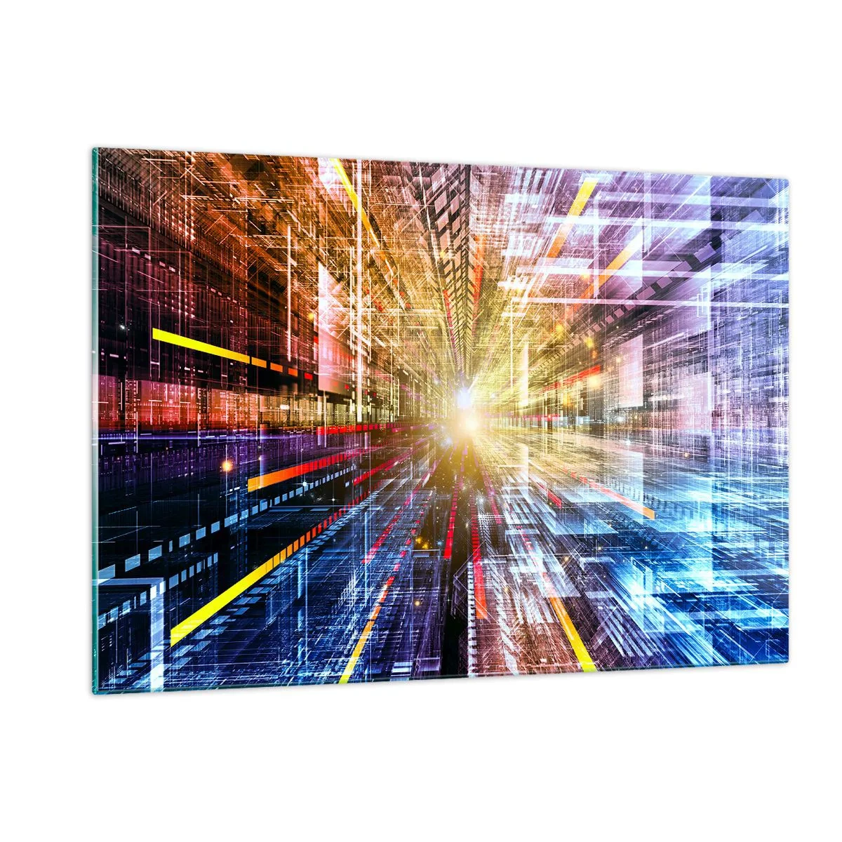 Quadro em vidro - Corredor de luz - 120x80 cm