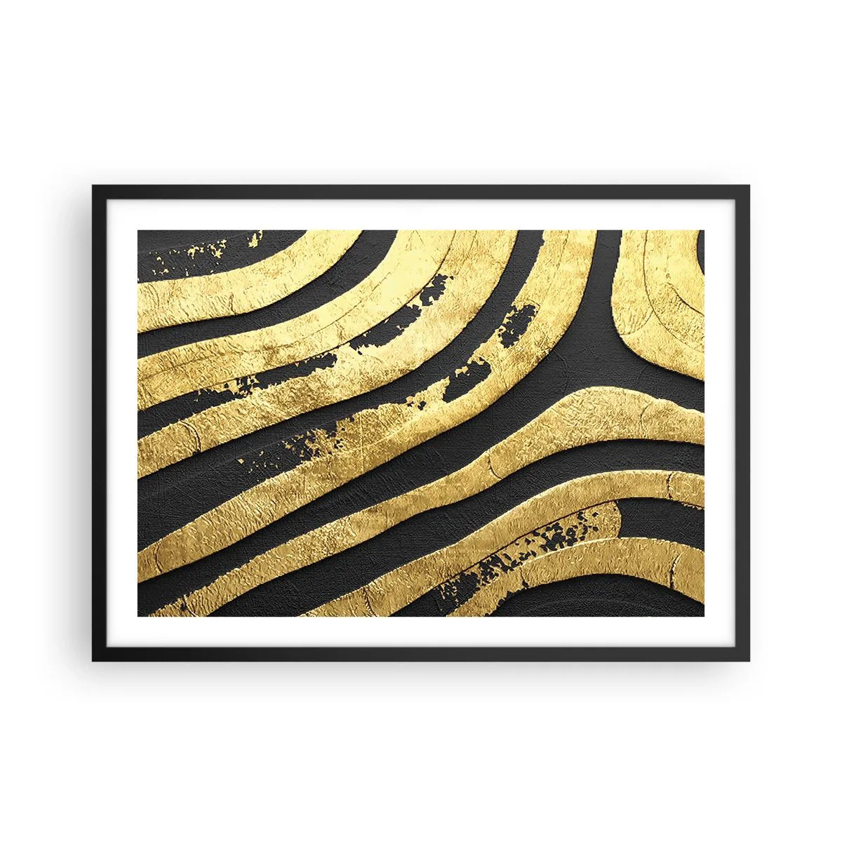 Pôster com moldura preta - Tudo flui - 70x50 cm