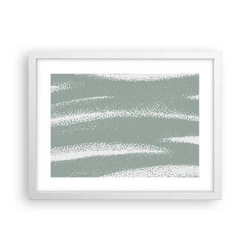 Pôster em moldura branca - Abstração em um clima de inverno - 40x30 cm