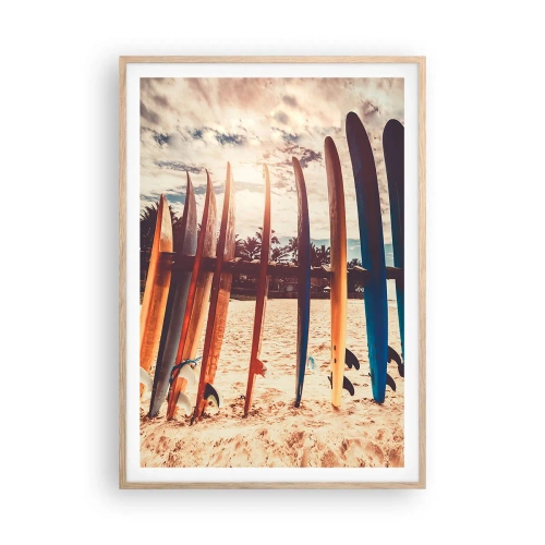 Pôster com moldura de carvalho claro - Boa noite, até amanhã - 70x100 cm