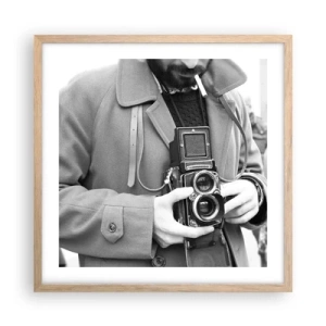 Pôster com moldura de carvalho claro - Estilo retro - 50x50 cm