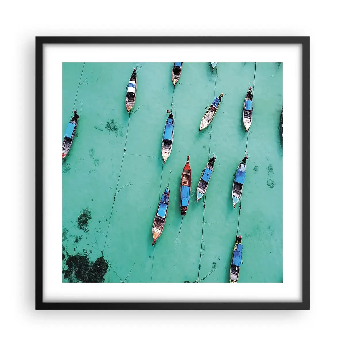 Pôster com moldura preta - Na alegre expectativa - 50x50 cm