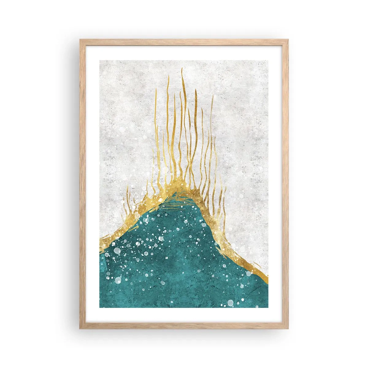 Pôster com moldura de carvalho claro - Maré Dourada - 50x70 cm