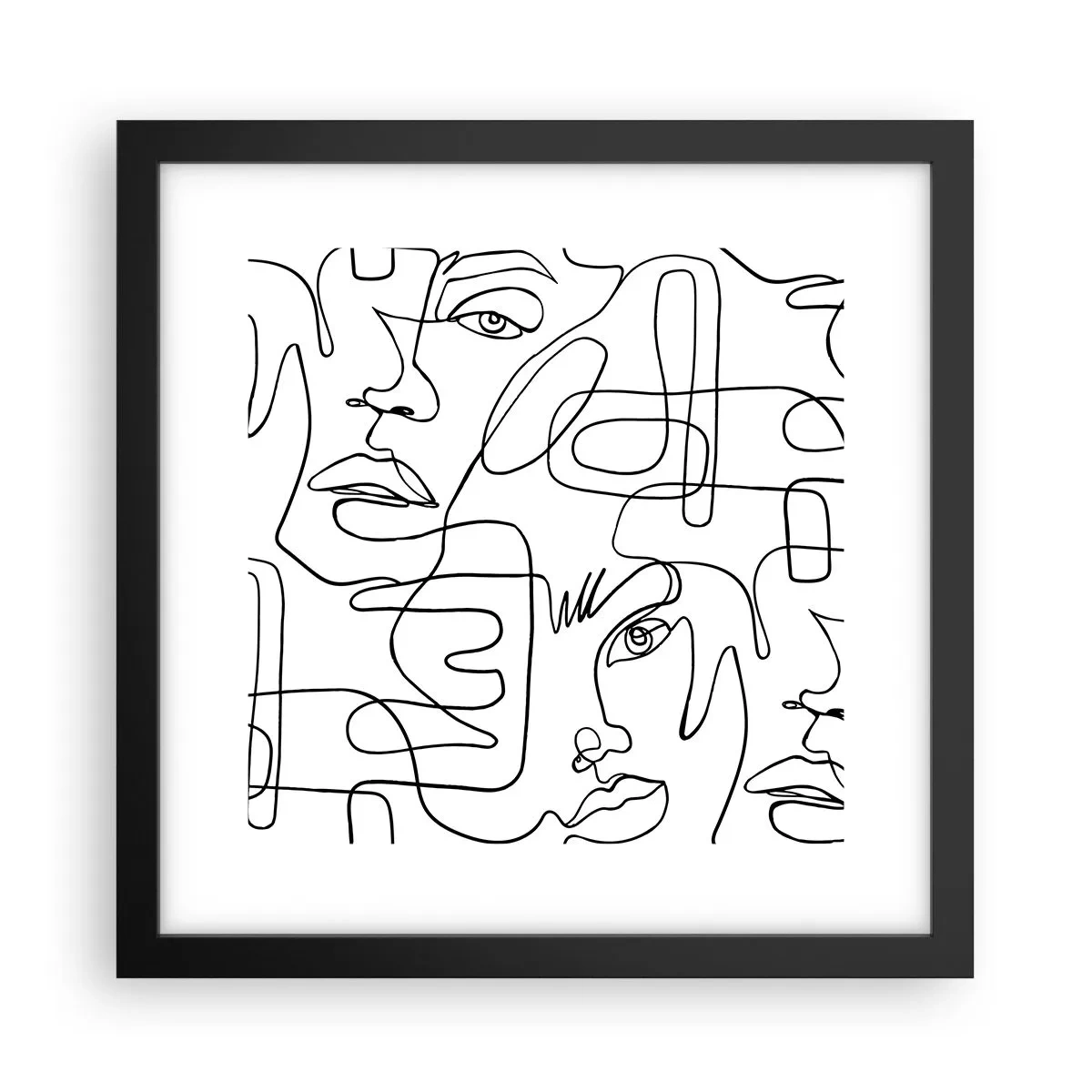 Pôster com moldura preta - Em emoções emaranhadas - 30x30 cm