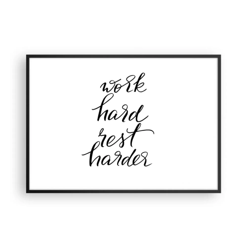 Pôster com moldura preta - Equilíbrio da vida - 100x70 cm