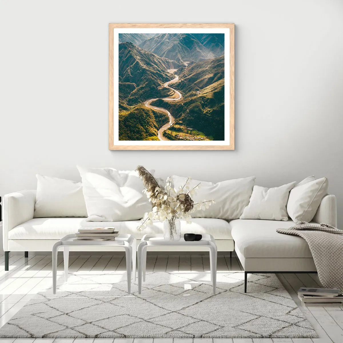 Pôster com moldura de carvalho claro - Direto do coração das montanhas - 40x40 cm