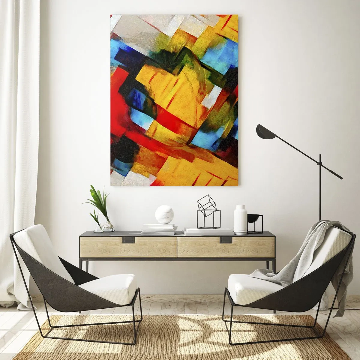 Quadro em vidro - Camadas multicoloridas - 80x120 cm