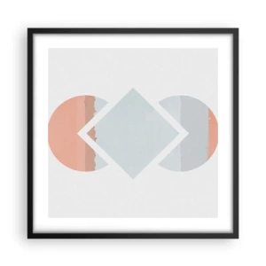 Pôster com moldura preta - A situação é clara - 50x50 cm