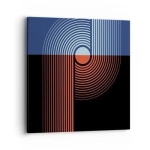 Quadro em tela - Num abraço geométrico - 40x40 cm