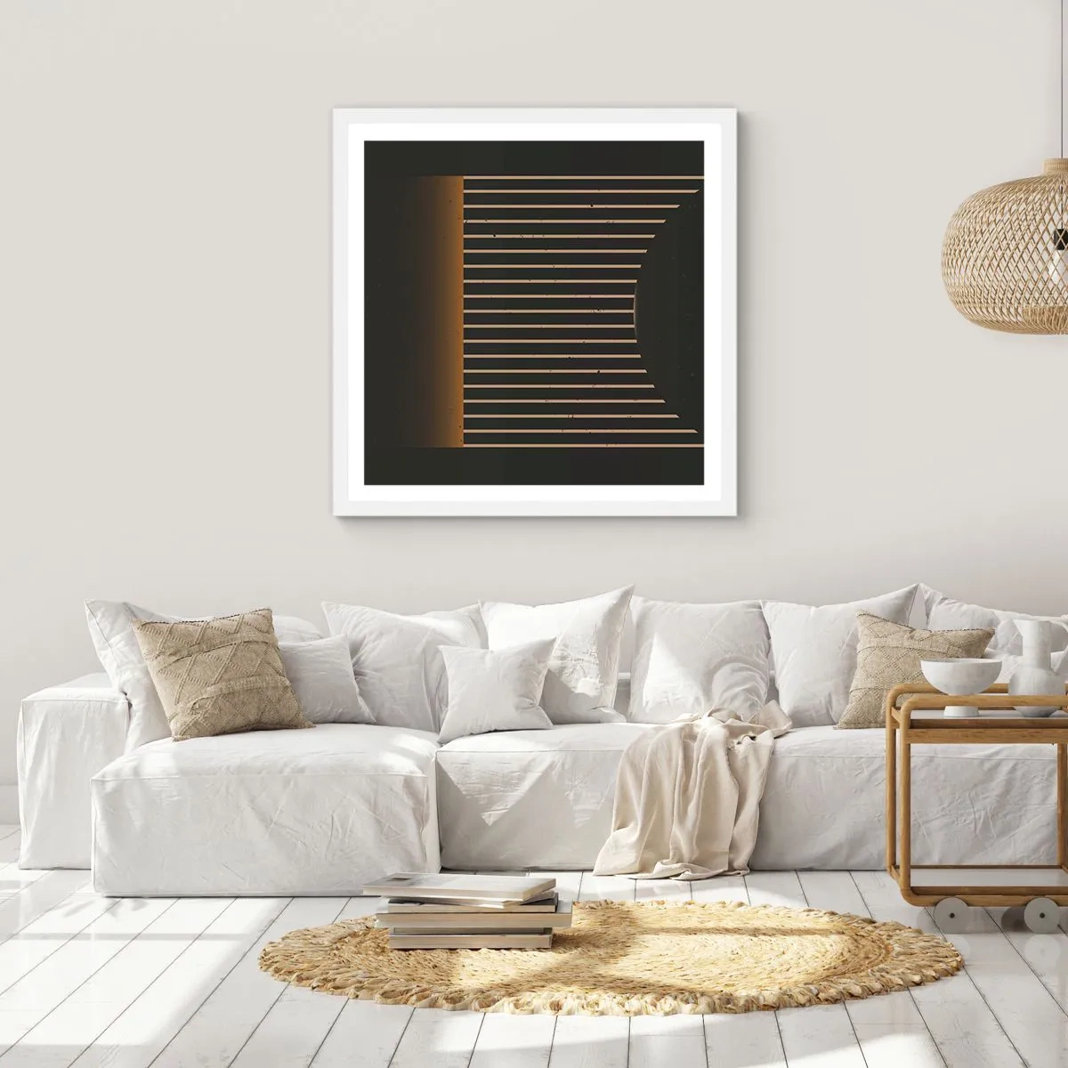 Pôster em moldura branca - Explorar a escuridão - 30x30 cm