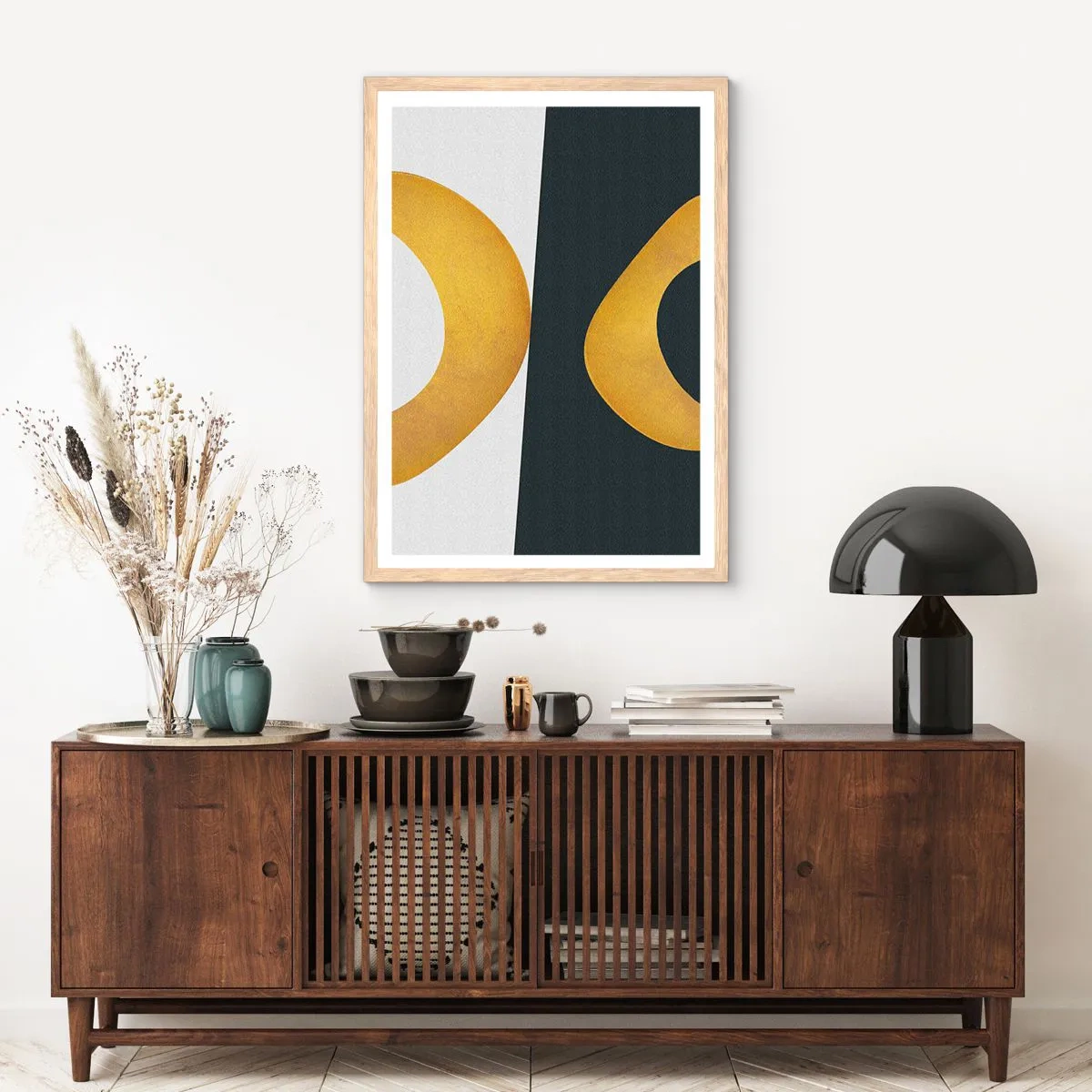 Pôster com moldura de carvalho claro - Primeiro: ouro - 30x40 cm