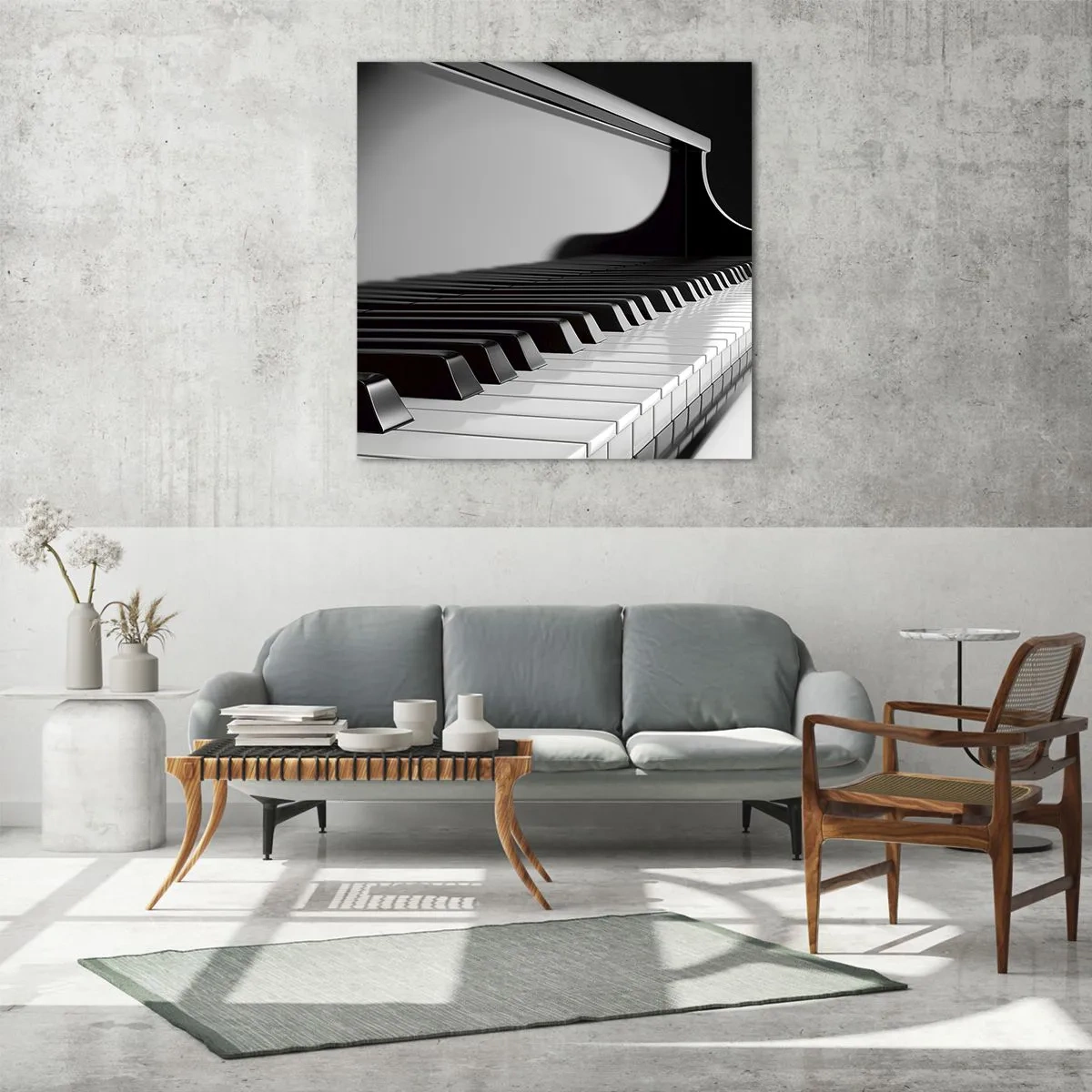 Quadro em vidro - Harmonia de formas e cores - 50x50 cm