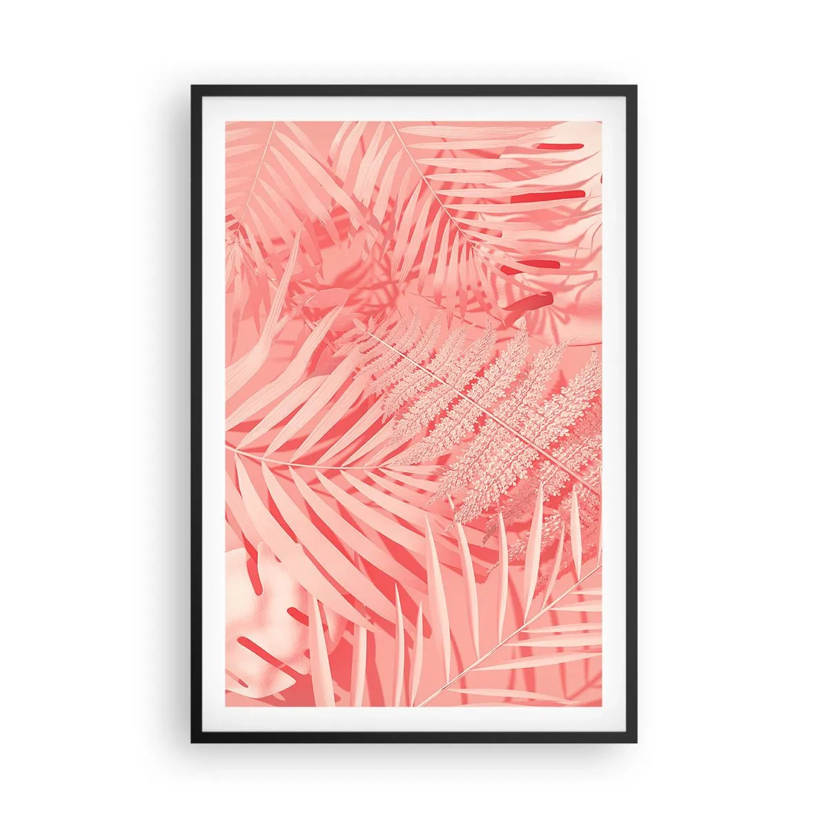Pôster com moldura preta - Conceito cor-de-rosa - 61x91 cm