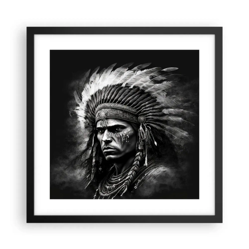 Pôster com moldura preta - Um líder e um guerreiro - 40x40 cm