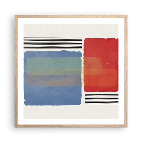 Pôster com moldura de carvalho claro - A alma da geometria - 60x60 cm