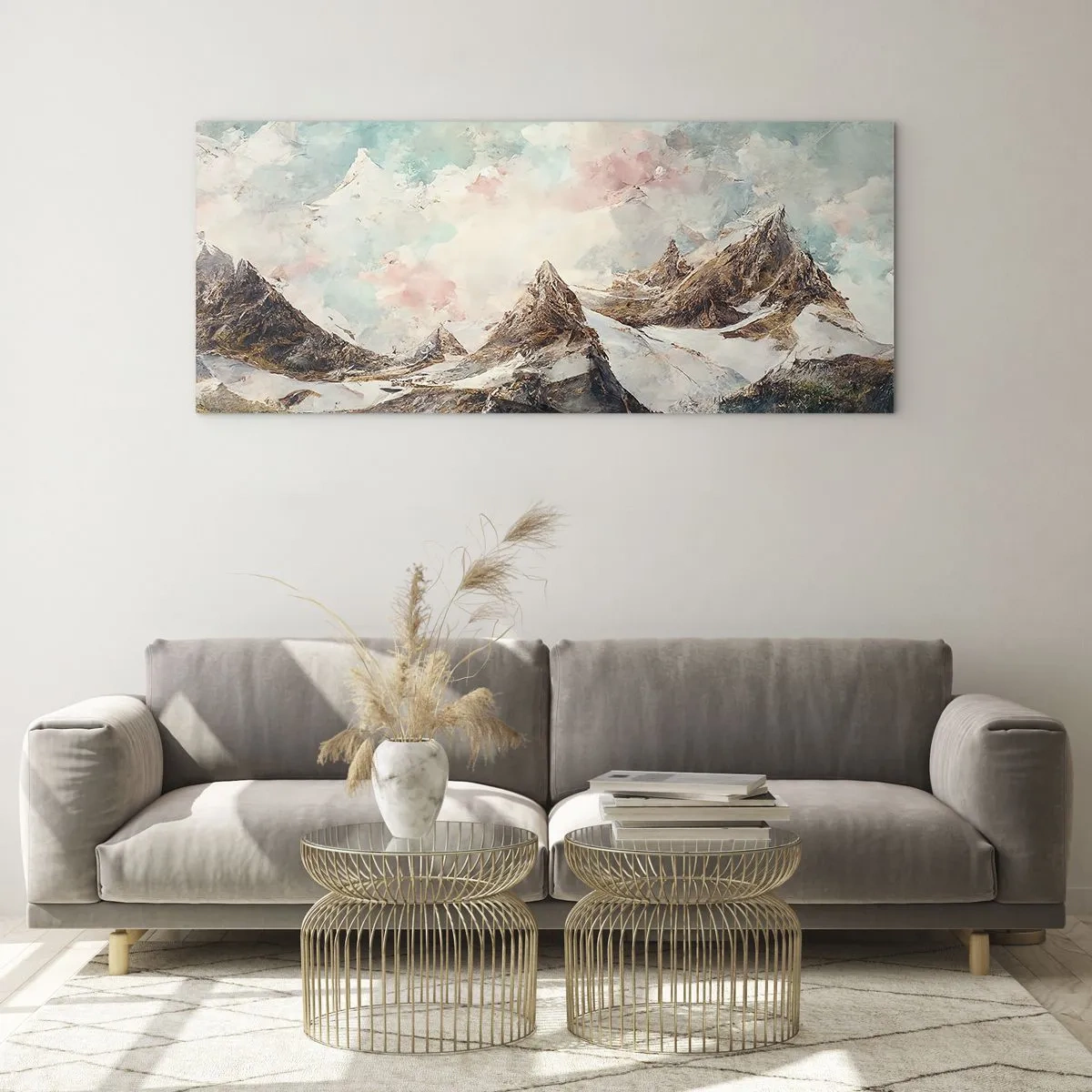 Quadro em vidro - Lâminas de rocha - 140x50 cm