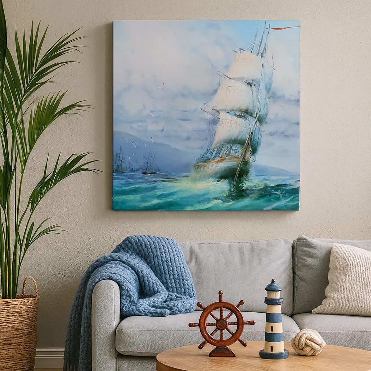 Quadro em tela - Bons ventos - 30x30 cm