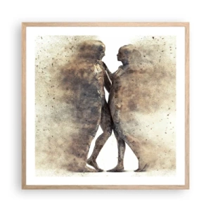 Pôster com moldura de carvalho claro - Do pó vieram para amar - 60x60 cm