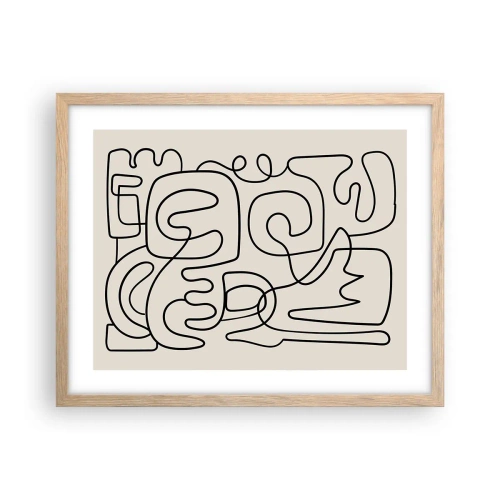 Pôster com moldura de carvalho claro - Na trilha - 50x40 cm