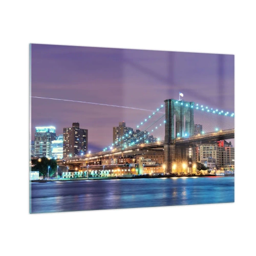 Quadro em vidro - Por muitos anos, a Ponte do Brooklyn - 100x70 cm