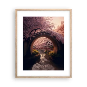 Pôster com moldura de carvalho claro - Primavera japonesa - 40x50 cm