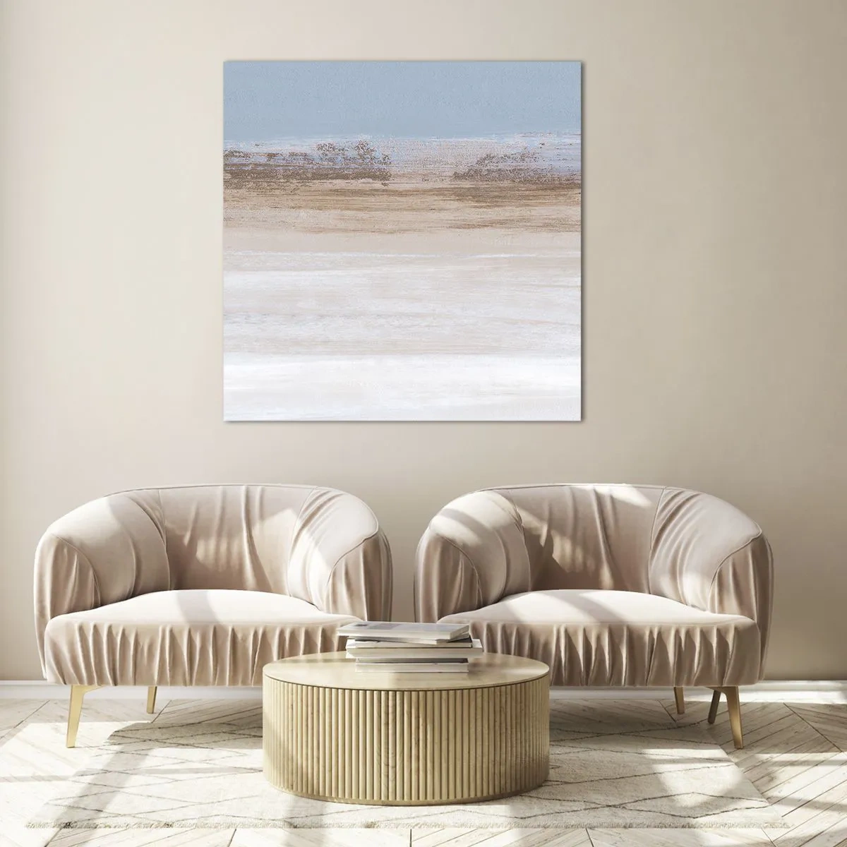 Quadro em vidro - Paisagem ambígua - 40x40 cm