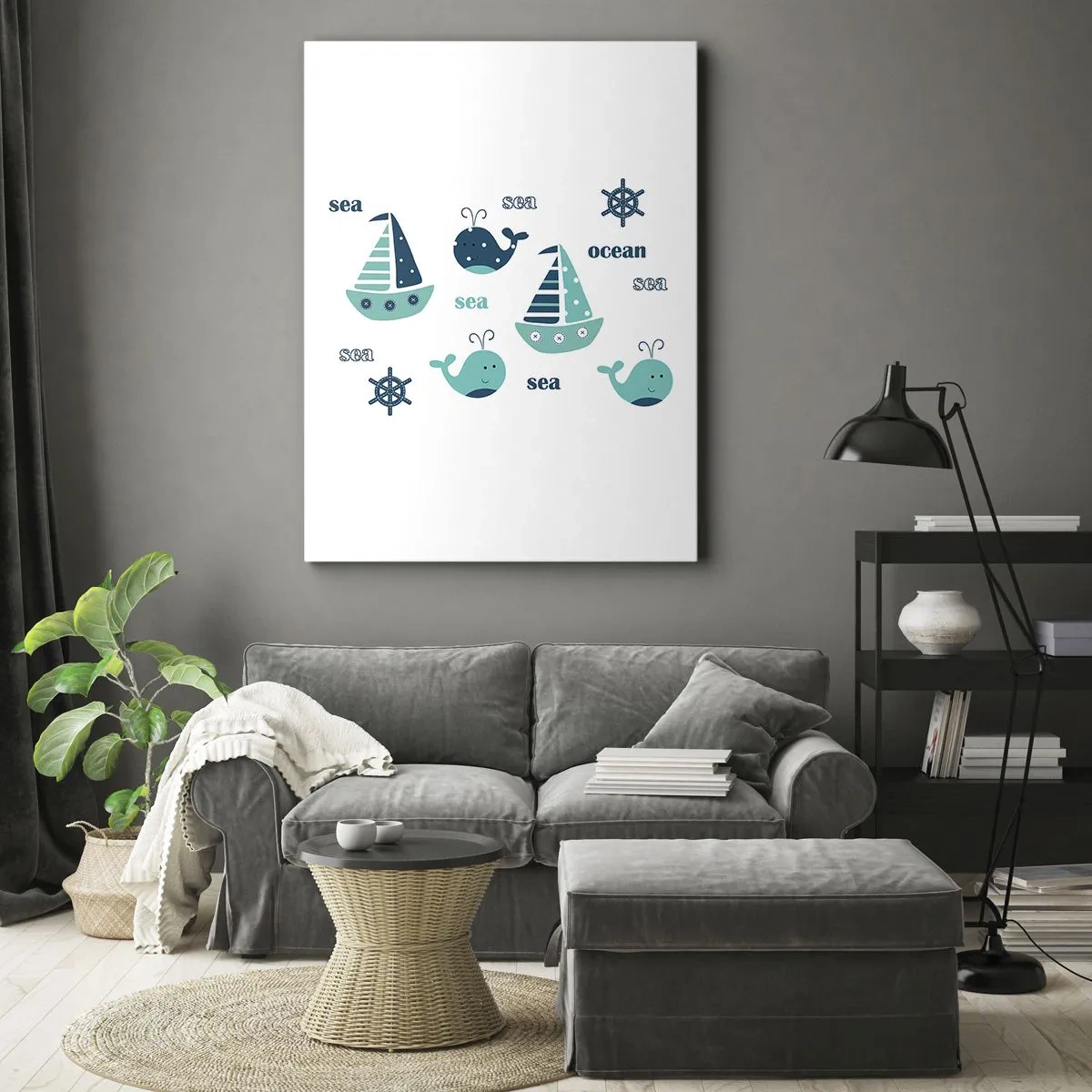 Quadro em tela - Através dos mares e oceanos - 50x70 cm
