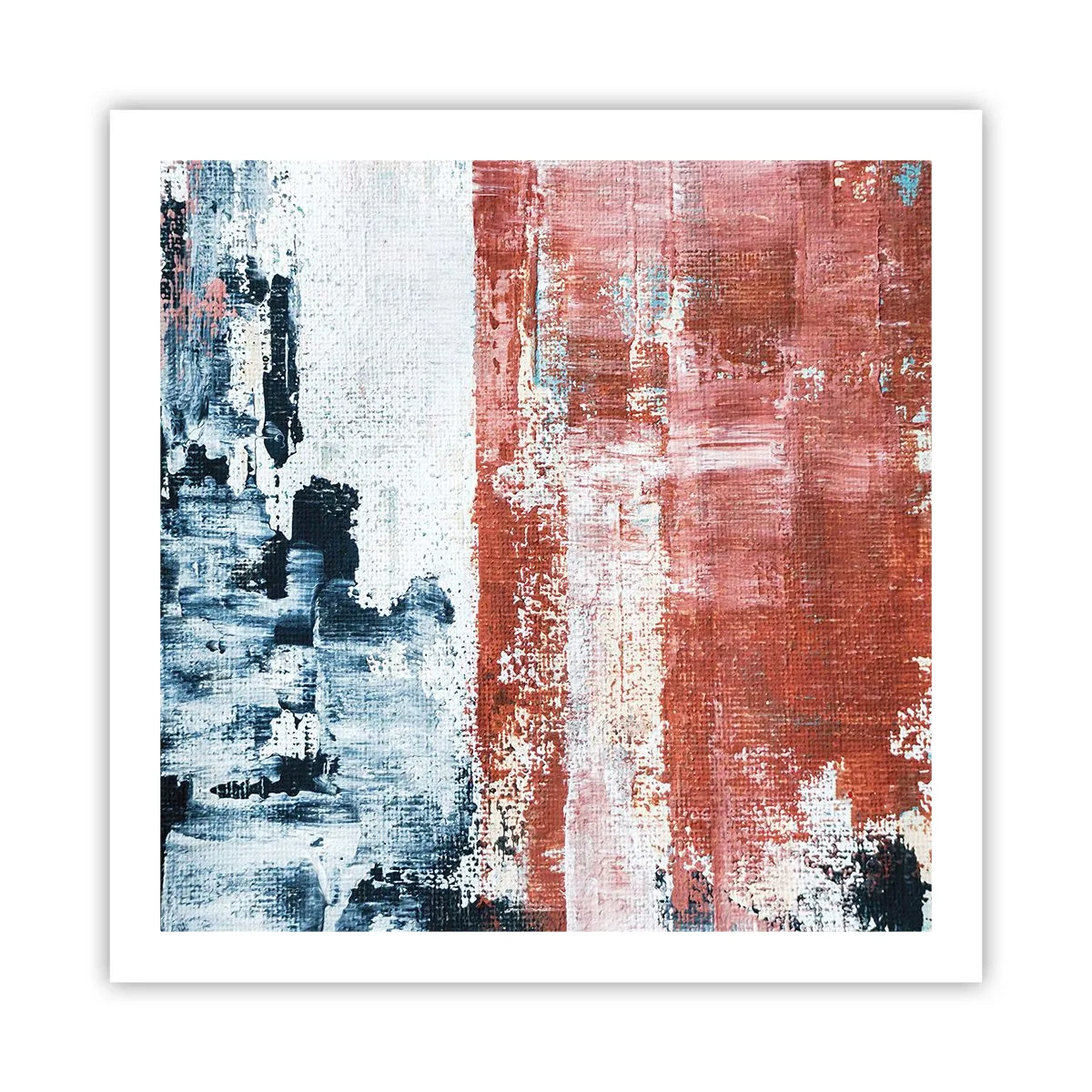 Pôster - Meio a meio abstrato - 60x60 cm