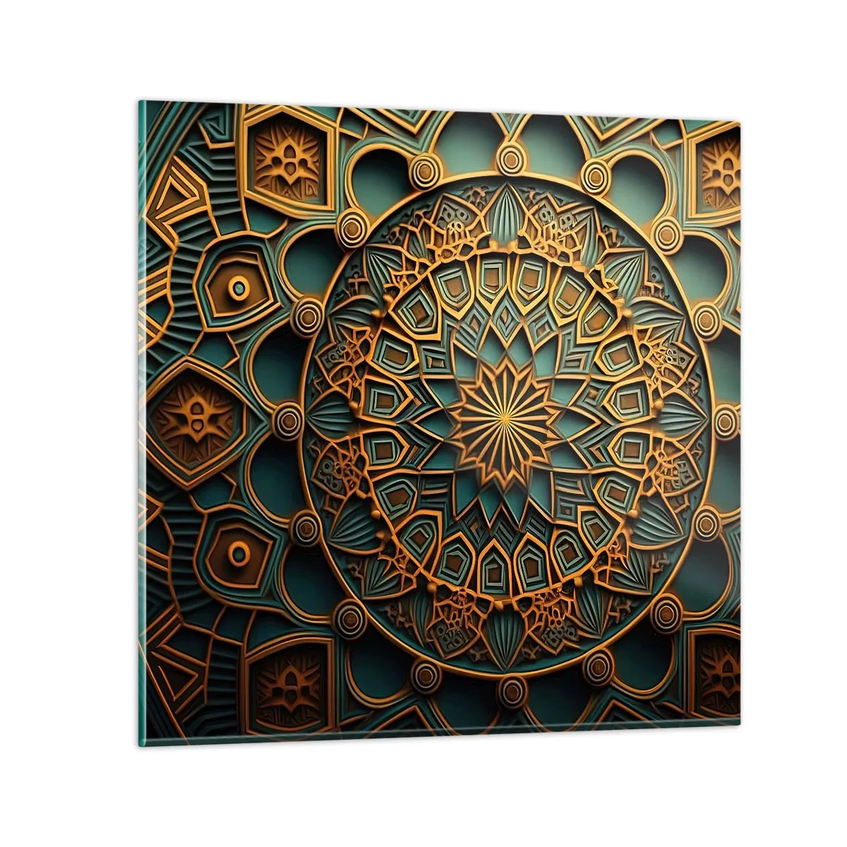 Quadro em vidro - Em uma atmosfera árabe - 50x50 cm
