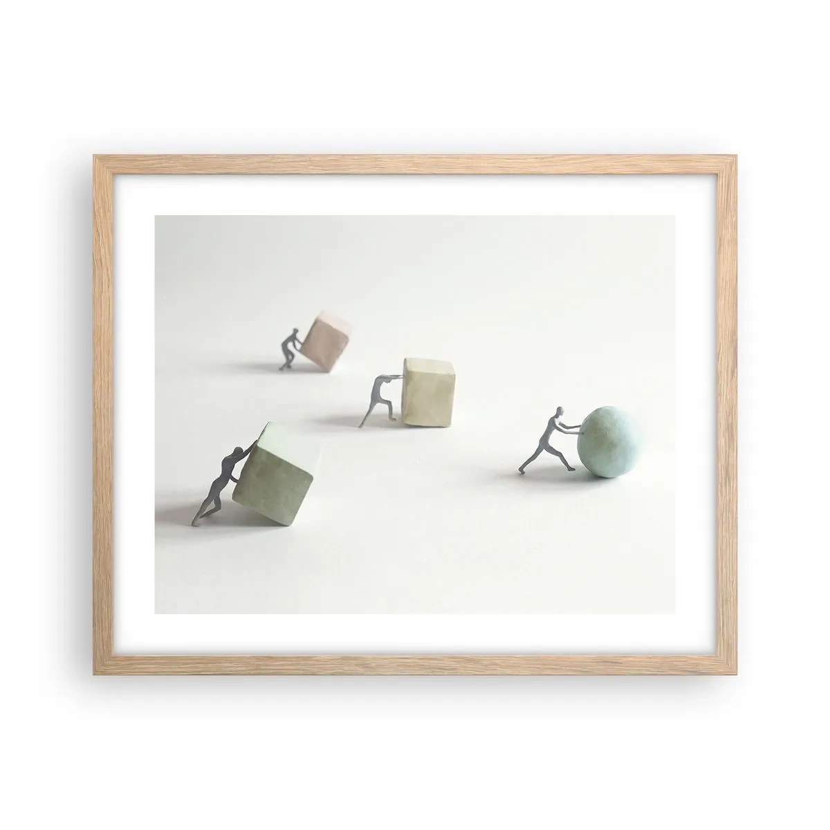 Pôster com moldura de carvalho claro - É a vida - 50x40 cm