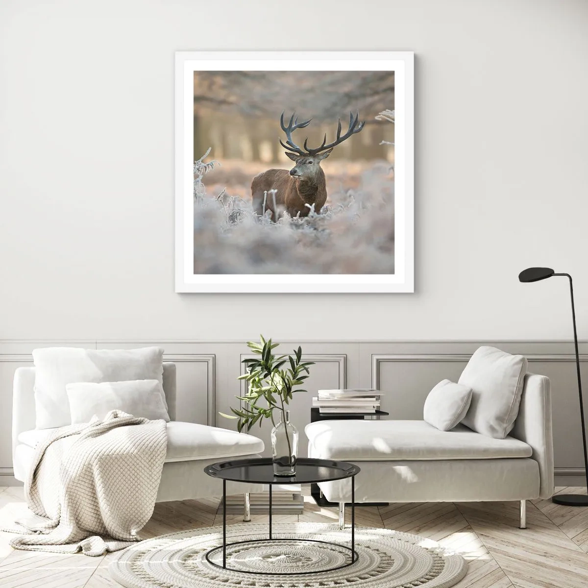 Pôster em moldura branca - Uma manhã fresca - 50x50 cm