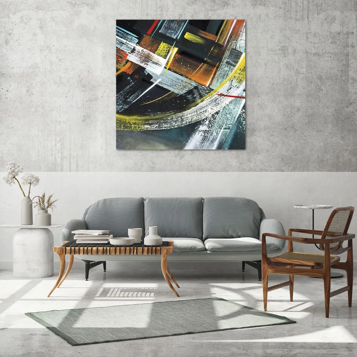 Quadro em vidro - Energia de movimento - 30x30 cm