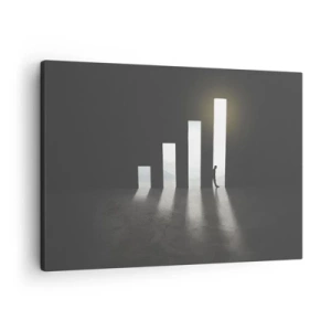 Quadro em tela - Crescimento simbólico na forma de passagens iluminadas pela luz - 70x50cm - Sucesso – impressão - Decoração de parede moderna para a sala de estar e quarto ARTTOR