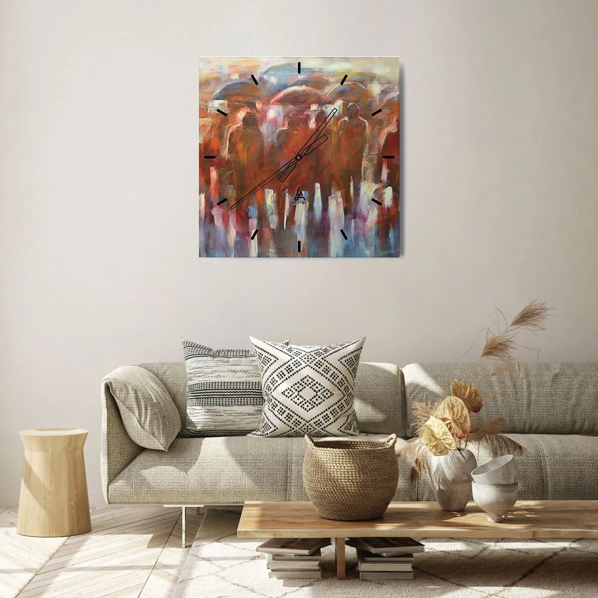 Relógio de parede - Relógio em vidro - Iguais na chuva e no nevoeiro - 30x30 cm