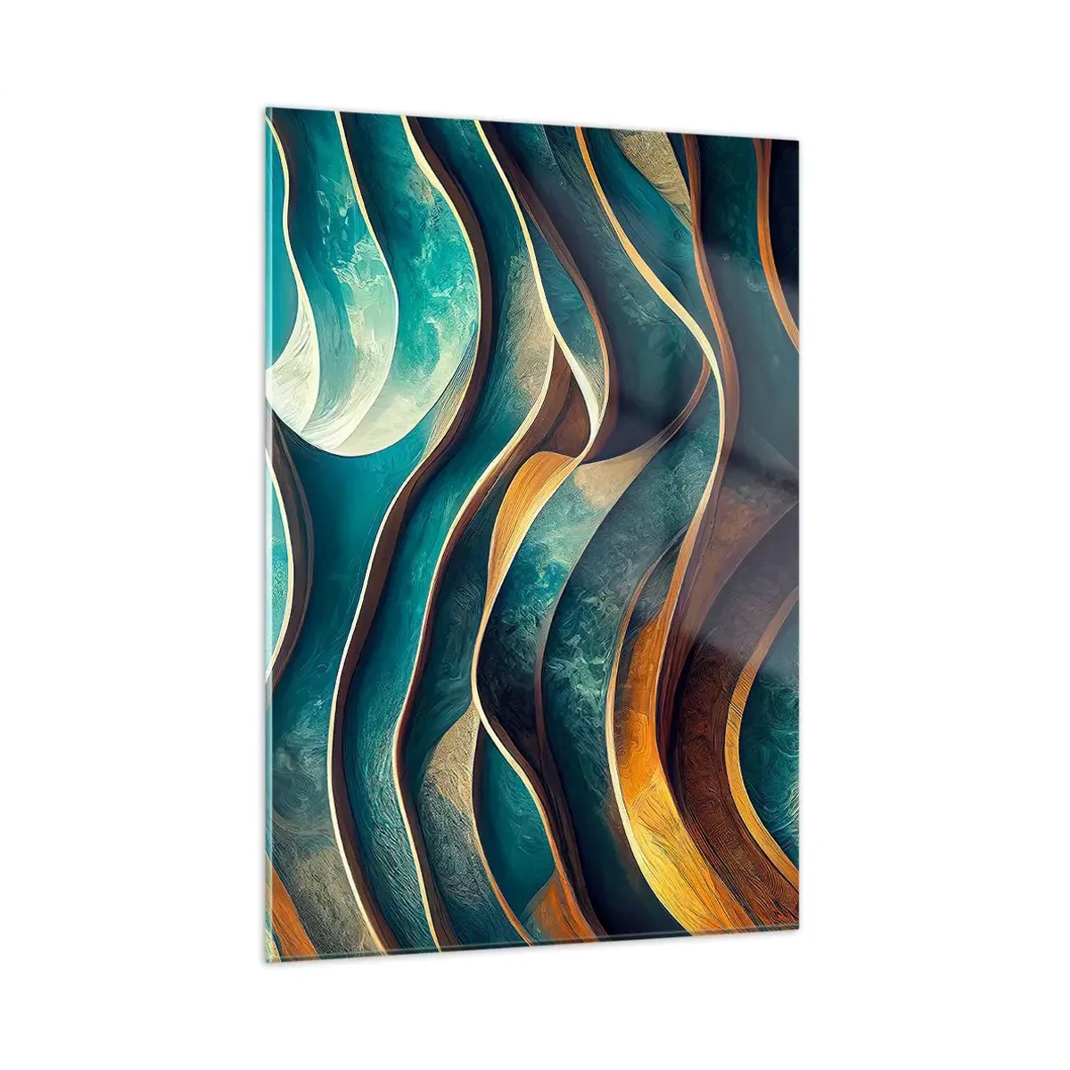 Quadro em vidro - Meandros de azul - 50x70 cm