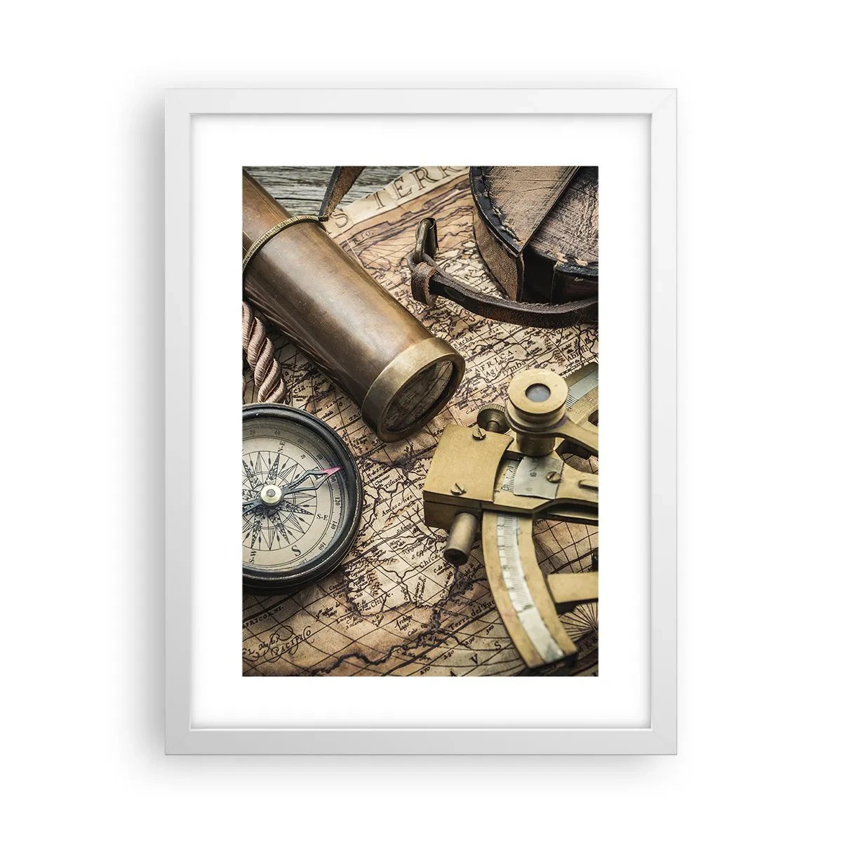 Pôster em moldura branca - Definir um rumo - 30x40 cm