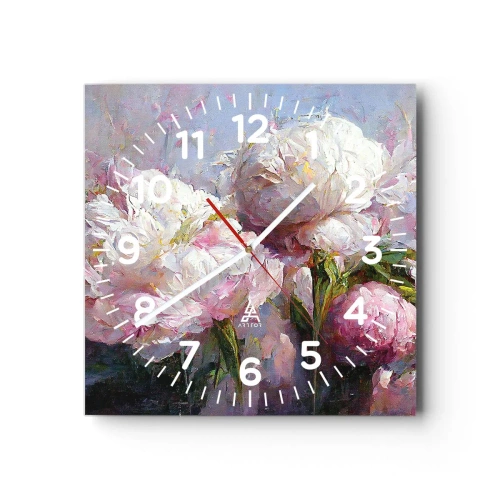 Relógio de parede - Relógio em vidro - Um buquê cheio de vida - 40x40 cm