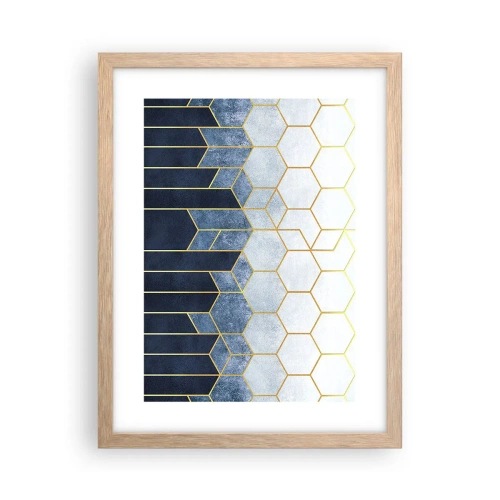 Pôster com moldura de carvalho claro - Composição em ritmo sincopado - 30x40 cm