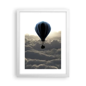 Pôster em moldura branca - Andarilho acima das nuvens - 30x40 cm