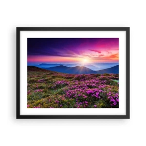 Pôster com moldura preta - Campo cheiroso - 50x40 cm