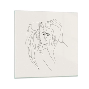 Quadro em vidro - Emaranhados pelo sentimento - 50x50 cm