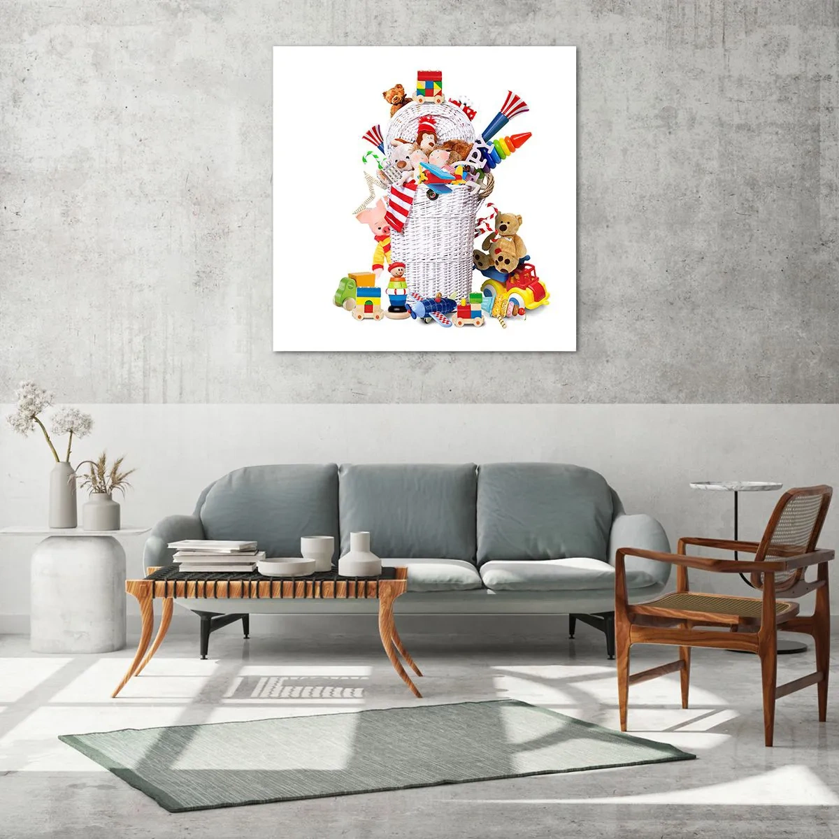 Quadro em vidro - Tesouros das crianças - 40x40 cm