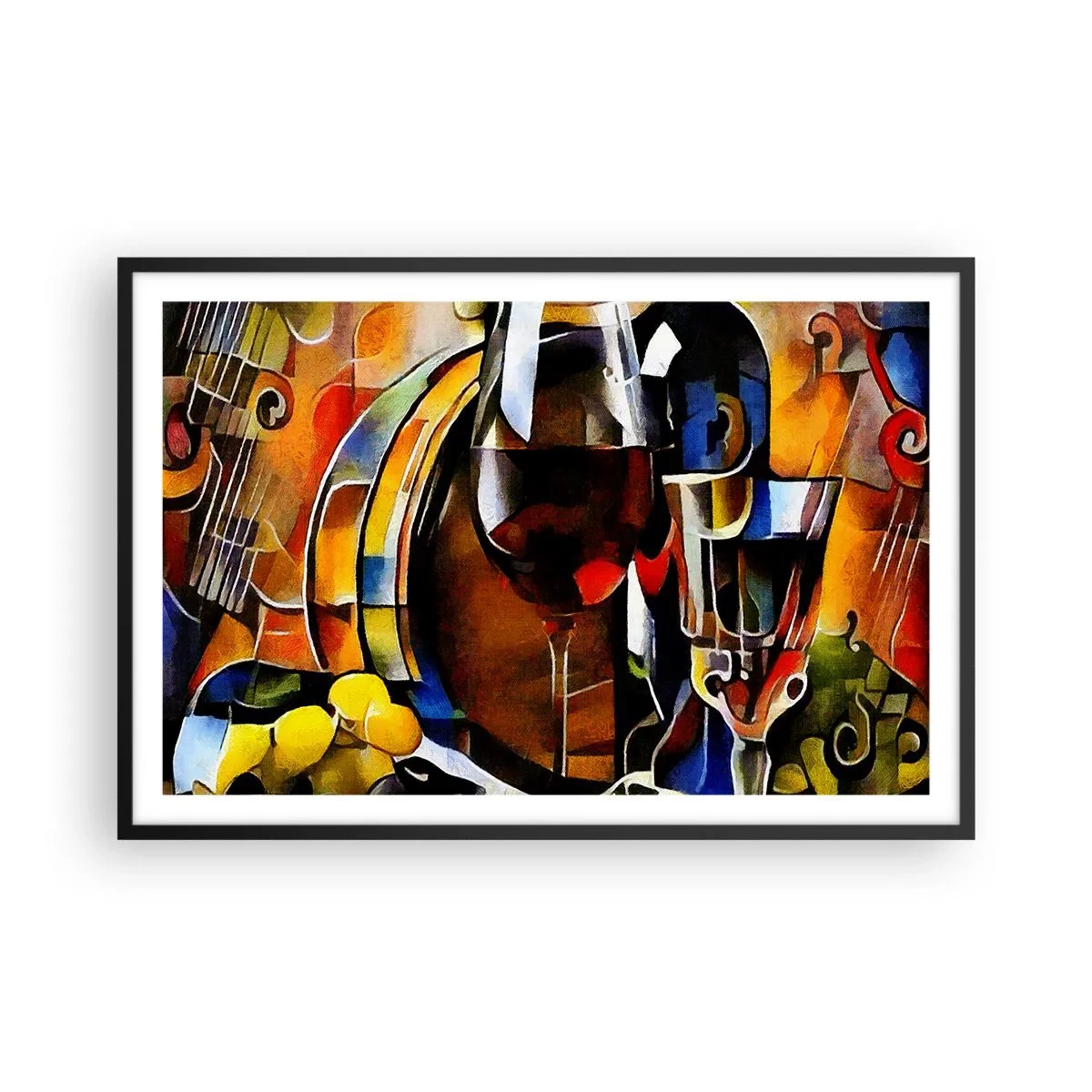 Pôster com moldura preta - E o mundo ganha cor - 91x61 cm