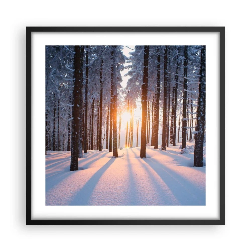 Pôster com moldura preta - Preto no branco - 50x50 cm