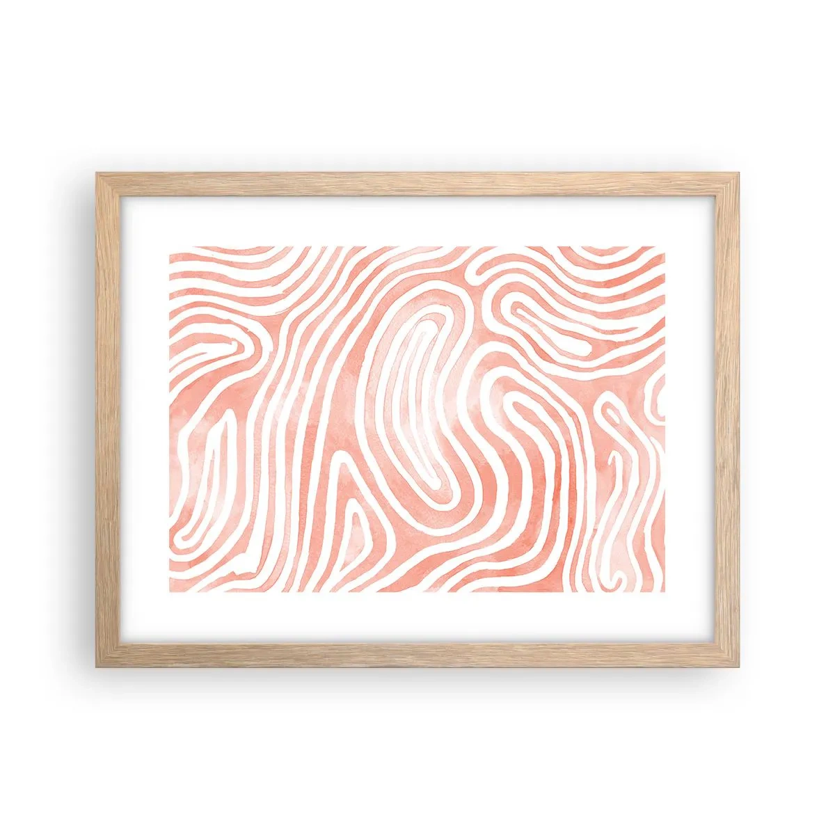 Pôster com moldura de carvalho claro - No labirinto de corais - 40x30 cm