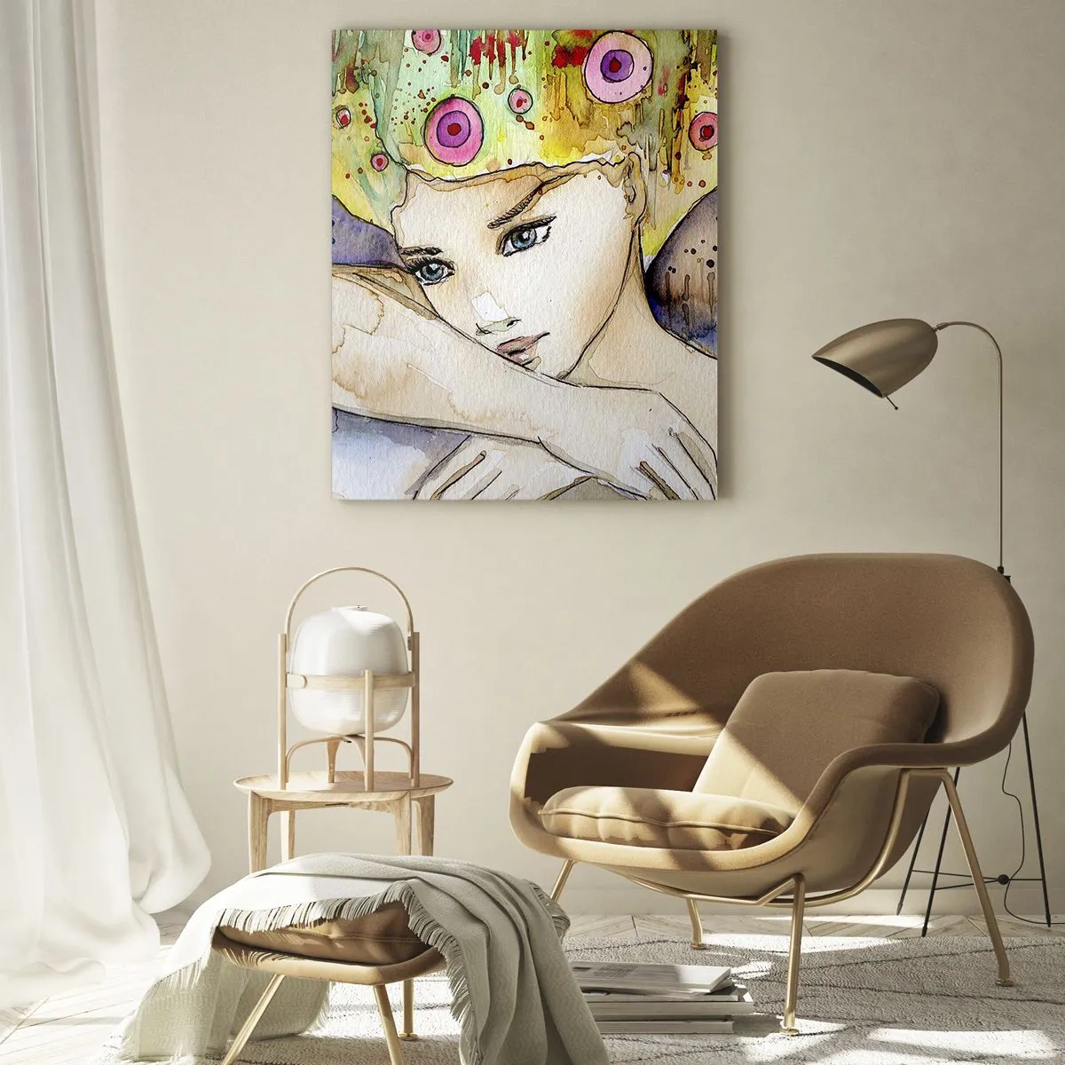 Quadro em vidro - Princesa borboleta - 50x70 cm