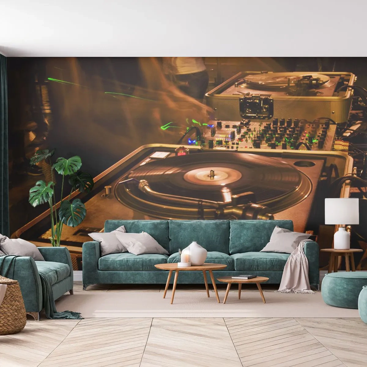 Papel de Parede Premium Sand - Sente esse poder? - Música, DJ, Vinil - 100x70 cm