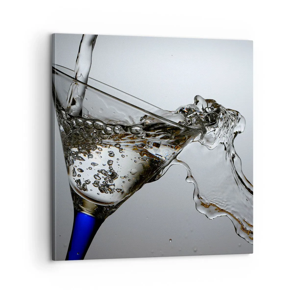 Quadro em tela - Água cristalina em vidro cristal - 60x60 cm